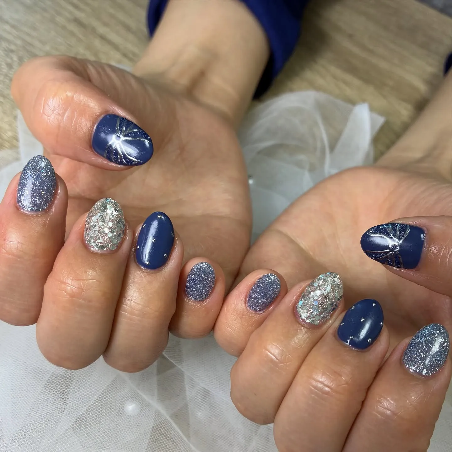 ブルー✖️ミラーアート🎀