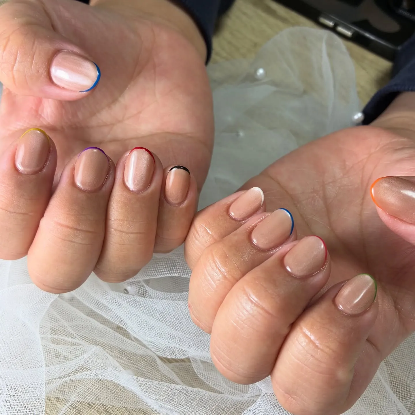 ベージュ✖️細フレンチ🎨