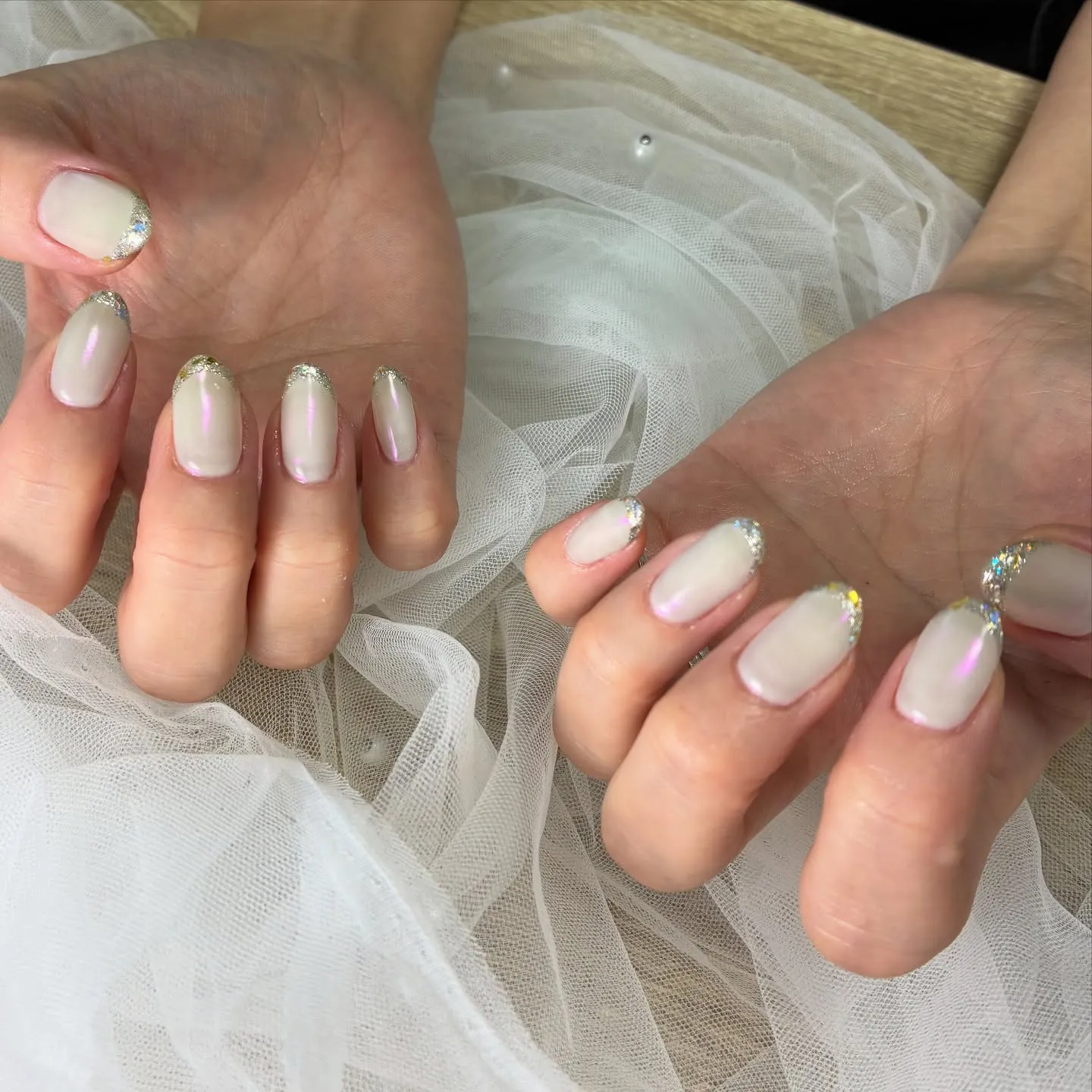 ミラー✖️ラメフレンチ✨