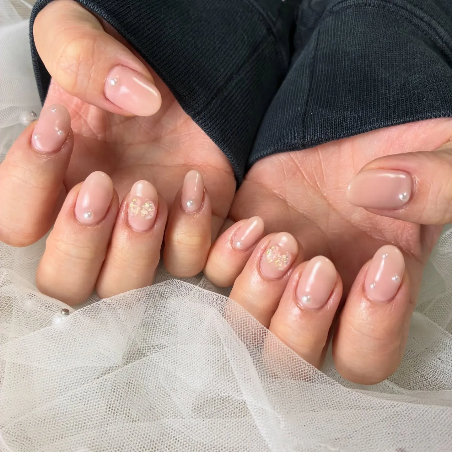 ベージュ✖️パール🎀