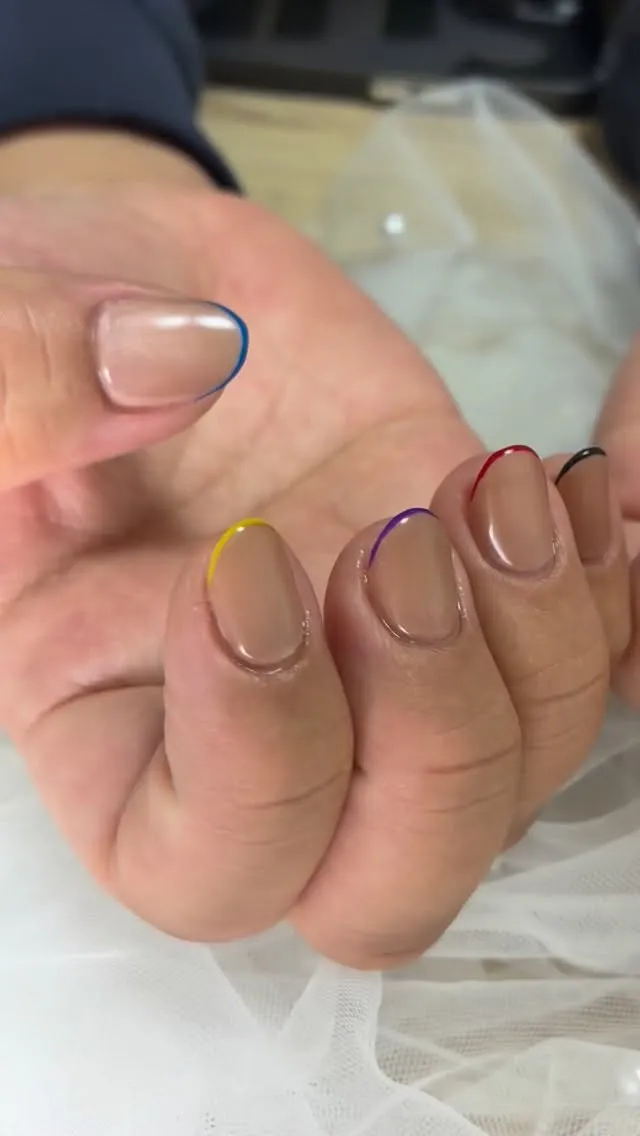 ベージュ✖️細フレンチ🎨